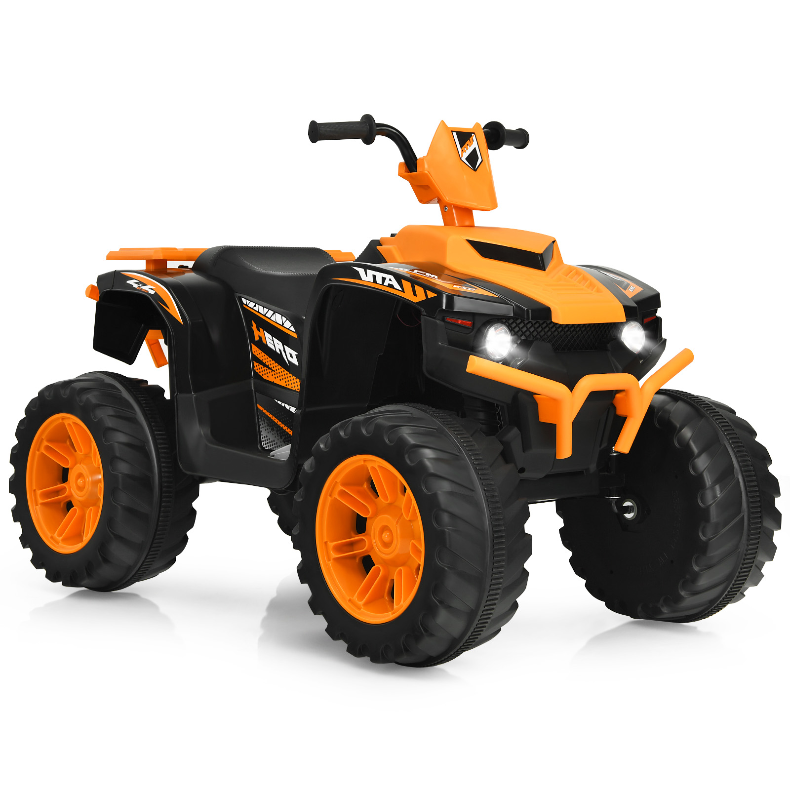 HoneyJoy 12V Kids ATV Quad Ride On Car with LED Headlights & Music on 4 Wheels