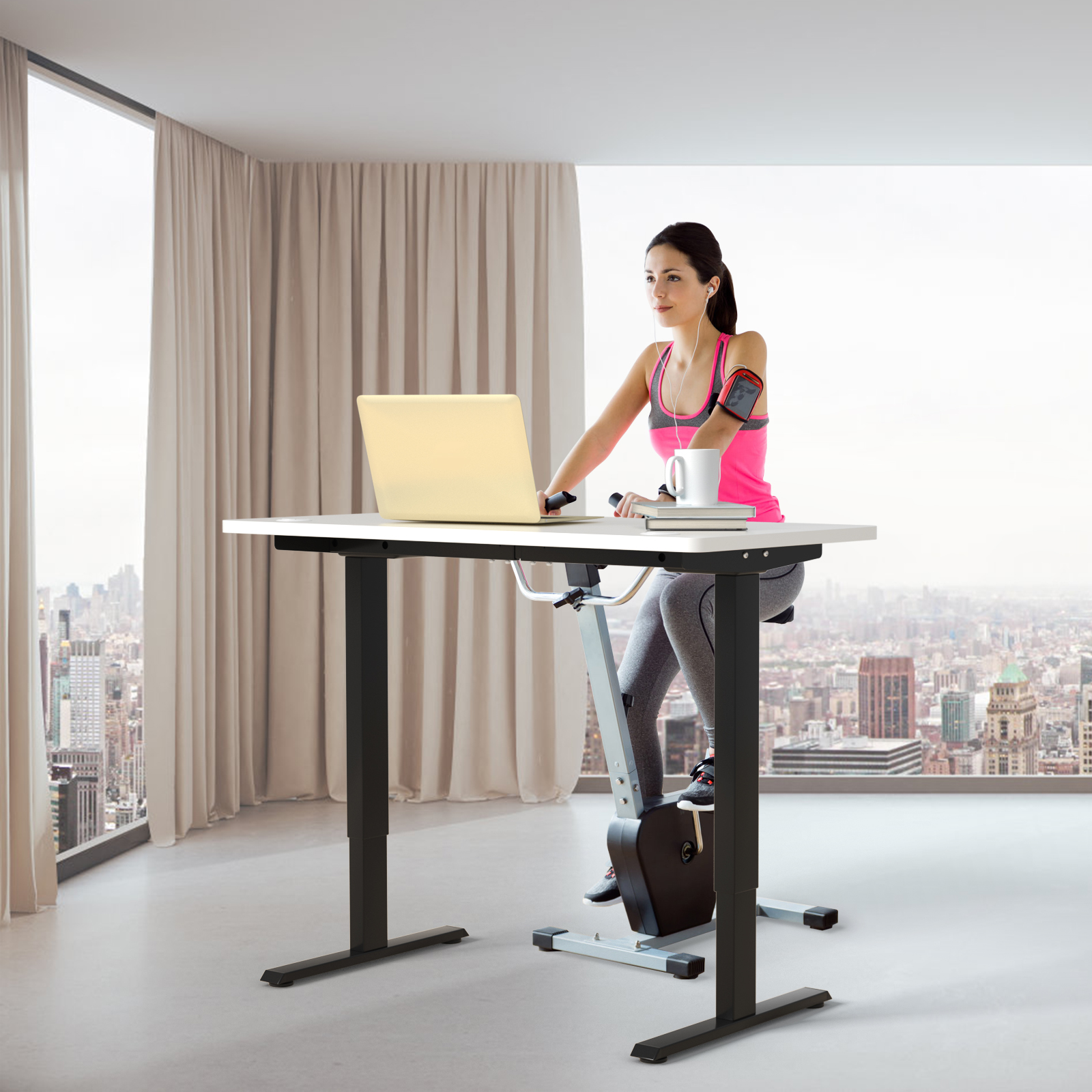 COSTWAY ELECTRIC ADJUSTABLE Standing up Desk Frame Dual Motor Stand